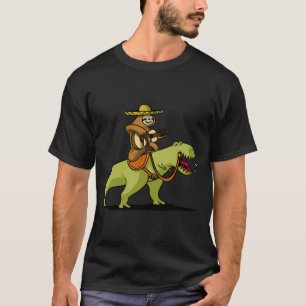 Faultier Cowboy Reitet T-Rex Dinosaurier T-Shirt