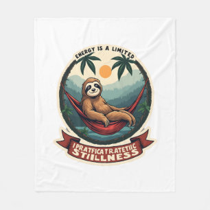 Faultier-Dinosaur-Vintage-Retro-Fahrt-Grafik Fleecedecke