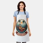 Faultier Dinosaur Vintage Retro-Fahrt Grafik Schürze (Getragen)