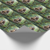 Faultier Eis a Rainbow Ice Creme Cone Geschenkpapier (Ecke)