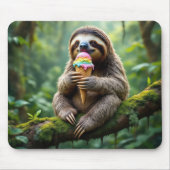 Faultier Eis a Rainbow Ice Creme Cone Mousepad (Vorne)