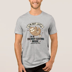 Faultier Energie-Spar-Modus Kaffee Lustiges T-Shir Tri-Blend Shirt