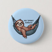 Faultier entspannt button (Vorderseite)
