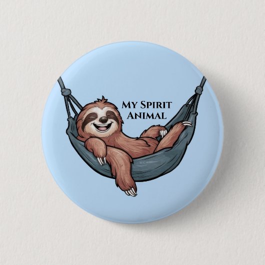 Faultier entspannt button (Vorderseite)