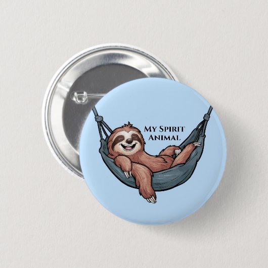 Faultier entspannt button (Vorne & Hinten)