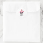 Faultier fährt ein rosa Cabrio Kerzen Geschäft Runder Aufkleber (Tasche)