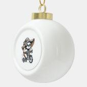 Faultier fährt Fahrrad Keramik Kugel-Ornament (Rechts)