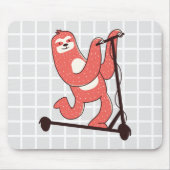 Faultier fährt Roller Grid-Mauspad Mousepad (Vorne)