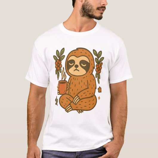 Faultier Faul Schlafendes Faultier T-Shirt (Vorderseite)