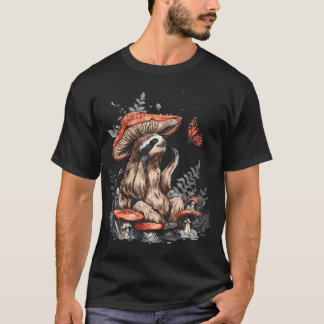 Faultier Faules Tier Cottagecore Ästhetik Pilz H T-Shirt