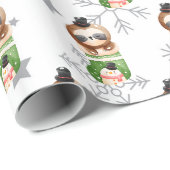 Faultier Feiertage Anpassen Geschenkpapier (Rolleneckpunkt)