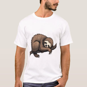 Faultier geätzte Kunst Retro-Natur-T-Shirt (2) T-Shirt