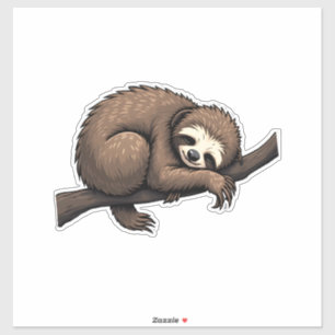 Faultier geätztes Kunst Retro Natur T-Shirt (2) Aufkleber