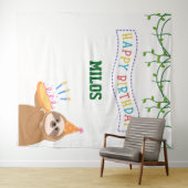 Faultier-Geburtstags-Hintergrund Personalisierter Wandteppich (Beispiel (Horizontal))