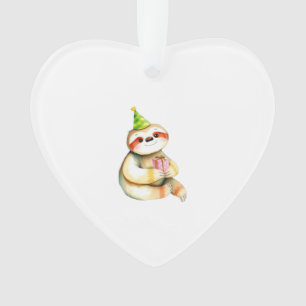 Faultier-Geburtstagsgeschenk süß lustig glückliche Ornament