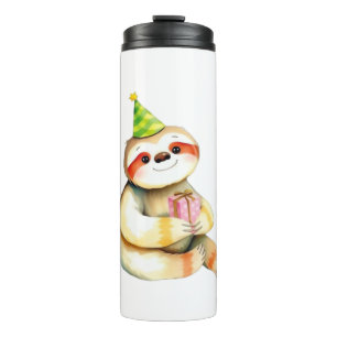 Faultier-Geburtstagsgeschenk süß lustig glückliche Thermosbecher