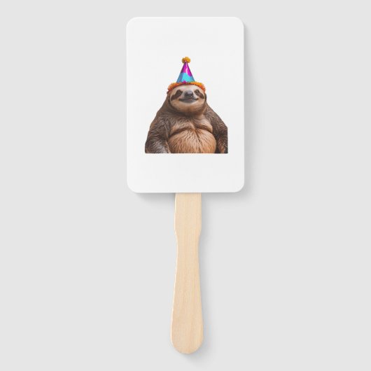 Faultier-Geburtstagspartyhut Geschenk lustiges Mem Fächer (Vorderseite)