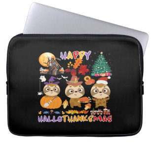Faultier Glückliches Hallothanksmas Lustiges Hallo Laptopschutzhülle