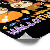 Faultier Glückliches Hallothanksmas Lustiges Hallo Poster (Ecke)