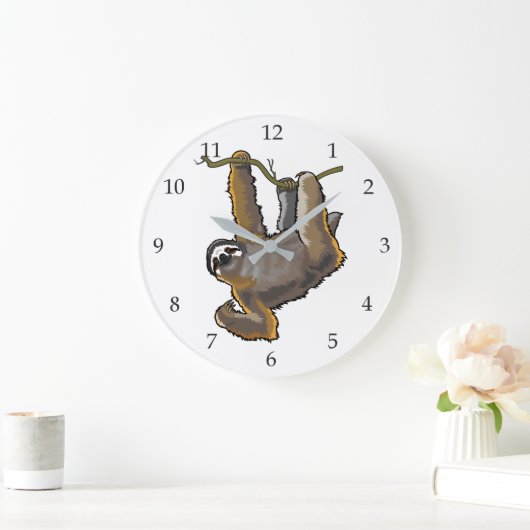 Faultier Große Wanduhr (Zuhause)