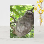 Faultier-Grußkarten Karte (Gelbe Blume)