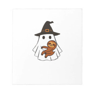 Faultier Halloween Geist Hexenhut Tierliebhaber Ju Notizblock