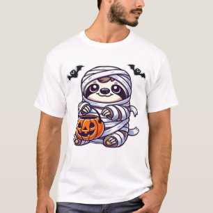 Faultier Halloween Mumie Kinder Frauen Männer Faul T-Shirt
