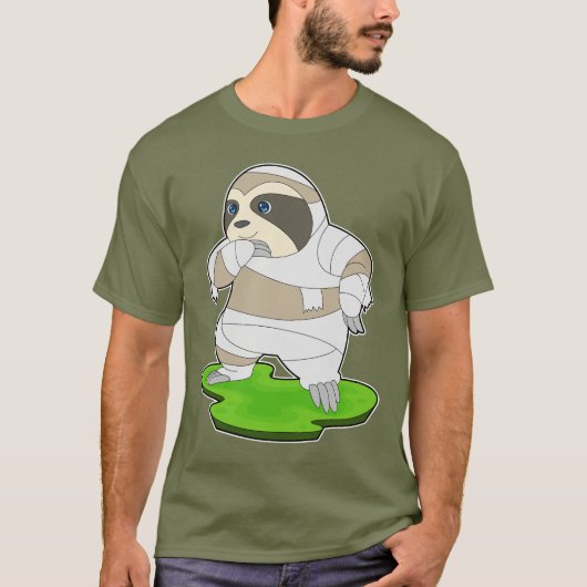 Faultier-Halloween-Mumie T-Shirt (Vorderseite)