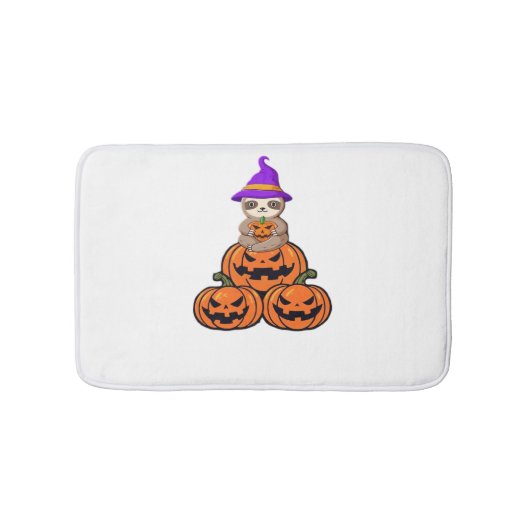 Faultier Halloween Premium T-Shirt Badematte (Vorderseite)