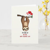 Faultier hängt an Dir Karte (Gelbe Blume)