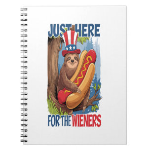 Faultier Hot Dog 4. Juli BBQ Notizblock