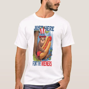 Faultier Hot Dog 4. Juli BBQ T-Shirt