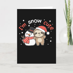 Faultier Ich bin Schnee Cute Schneemann Schnee Pun Feiertagskarte