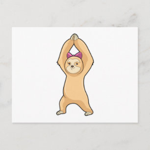 Faultier im Fitness-Sport Postkarte