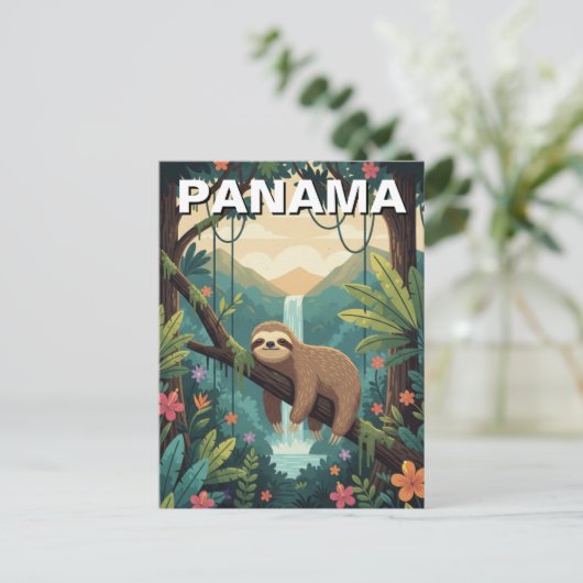 Faultier im Regenwald von Panama Postkarte (Stehend Vorderseite)