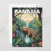 Faultier im Regenwald von Panama Postkarte (Vorne/Hinten)