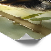 Faultier im Wald, Aquarellmalerei Poster (Ecke)