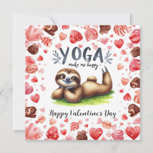 Faultier im Yogakurs am Valentinstag Feiertagskarte