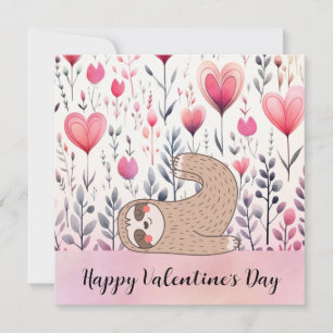 Faultier im Yogakurs am Valentinstag Feiertagskarte