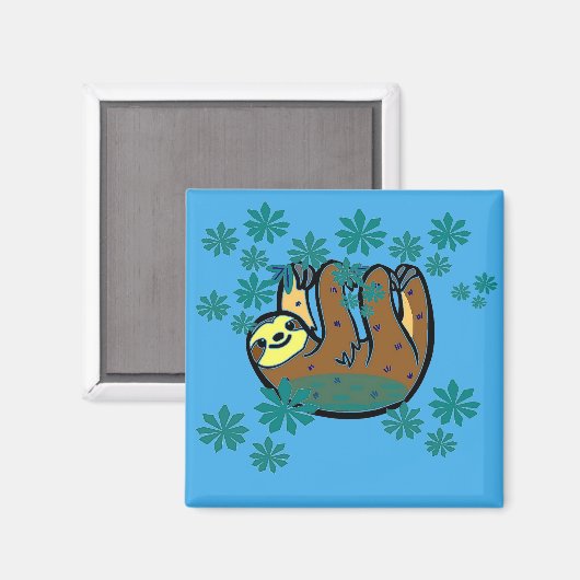 Faultier in Kekropia Tree Magnet (Vorderseite/Rückseite)