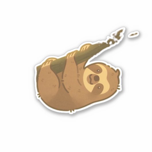 Faultier in seinem kleinen, klassischen T - Shirt Aufkleber (Vorderseite)