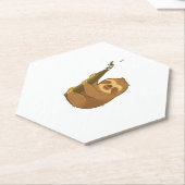 Faultier in seinem kleinen, klassischen T - Shirt Untersetzer (angewinkelt)