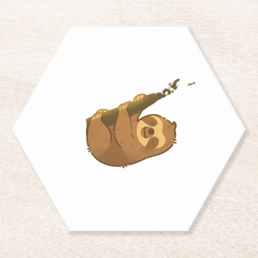 Faultier in seinem kleinen, klassischen T - Shirt Untersetzer (Vorderseite)