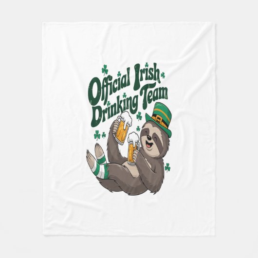 Faultier Irisches Trinken St. Patrick's Day Fleecedecke (Vorderseite)