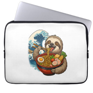 Faultier isst japanisches Ramen Laptopschutzhülle
