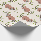 Faultier & Kaffee Geschenkpapier (Ecke)