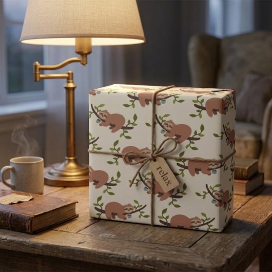 Faultier & Kaffee Geschenkpapier