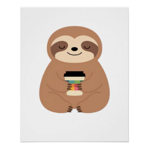 Faultier Kaffee Zeit Classic T-Shirt Poster