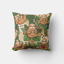 Faultier-Kaffeewurfkissen – Cozy süßes Design