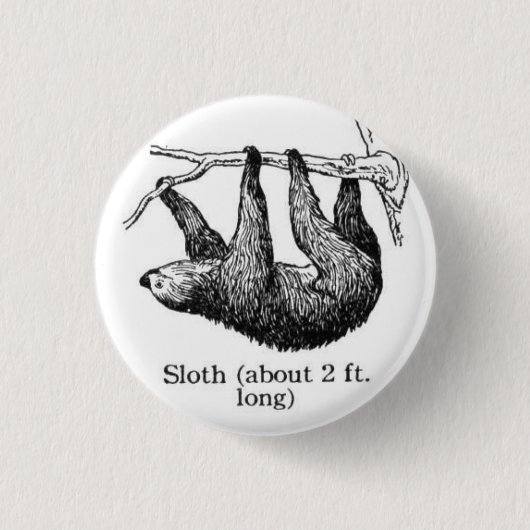 Faultier-Knopf Button (Vorderseite)